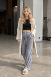 Relaxed Casual Drapey Knit Pants