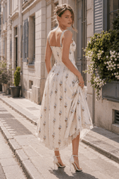 Printed Spaghetti Strap Floral Dress