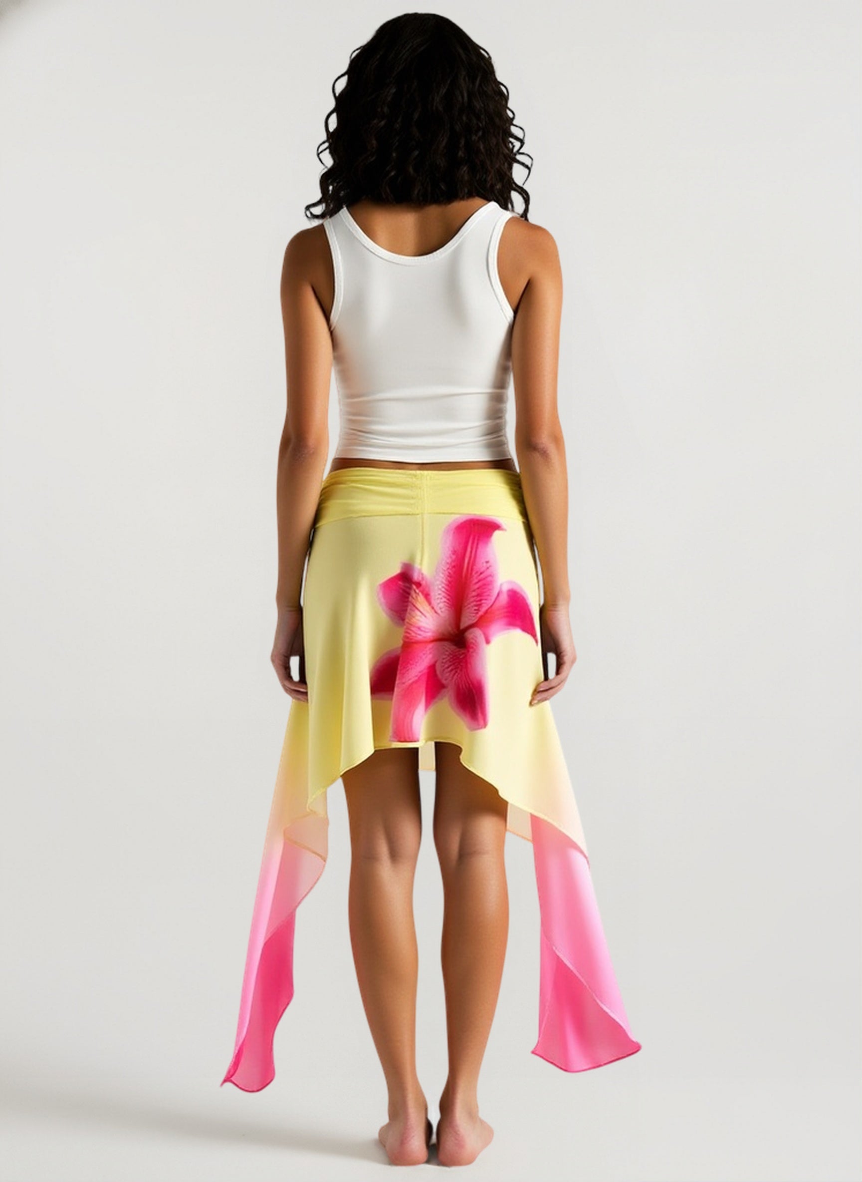 Floral Tie Strap Flowy Vacation Skirt
