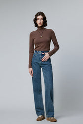 High-Waist Straight-Leg Denim Jeans