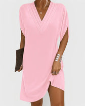 V-Neck Batwing Sleeve Shift Mini Dress Summer 6