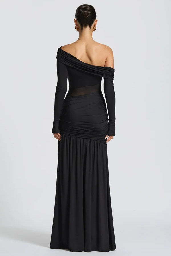 Round Neck Asymmetrical Sheath Prom Dress