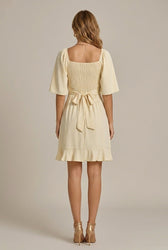 Sweetheart Neck Flutter Sleeve Ruffle Wrap Mini Dress 3