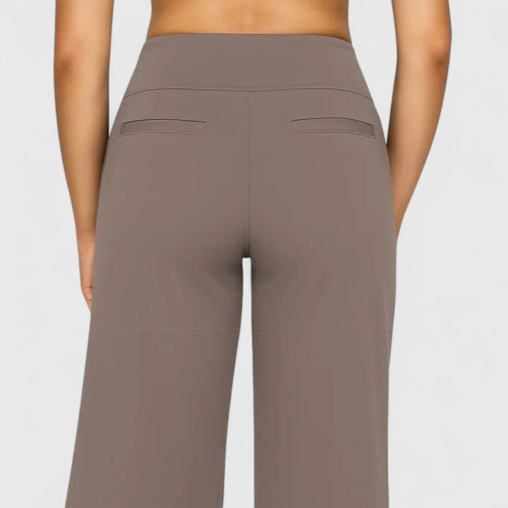 High Waist Wide Leg Pants with Pockets
