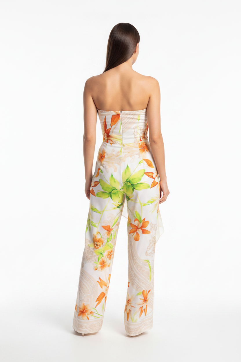 Elegant Tropical Floral Jumpsuit for Women - Lightweight & Comfortable