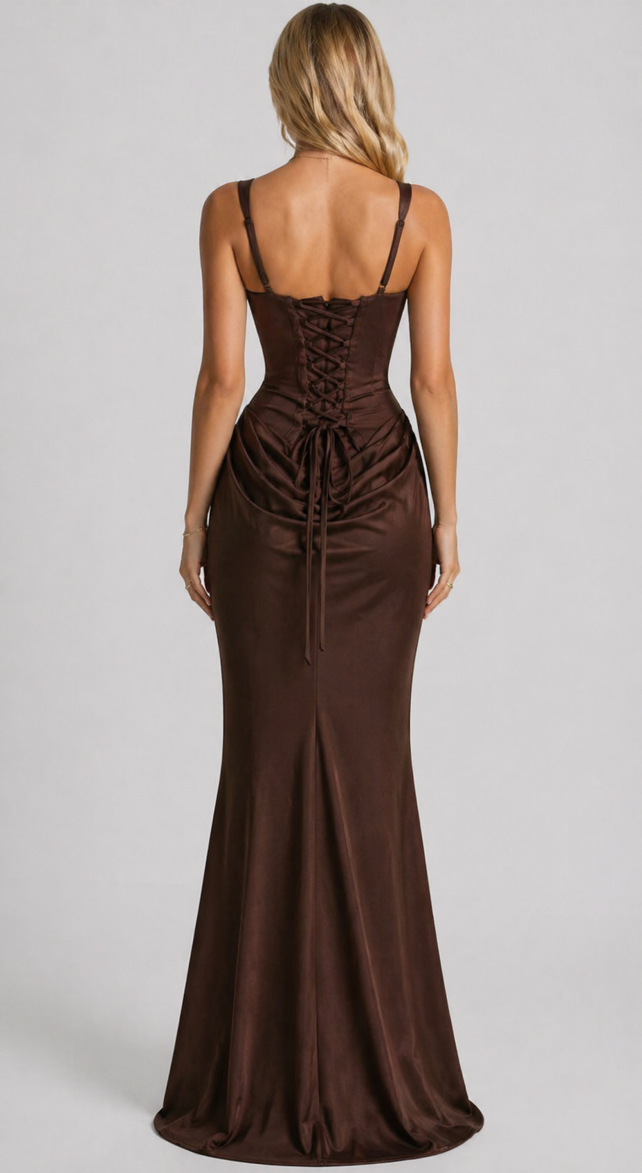 Women's Square Neck Corset Maxi Dress – Formal Evening Dress