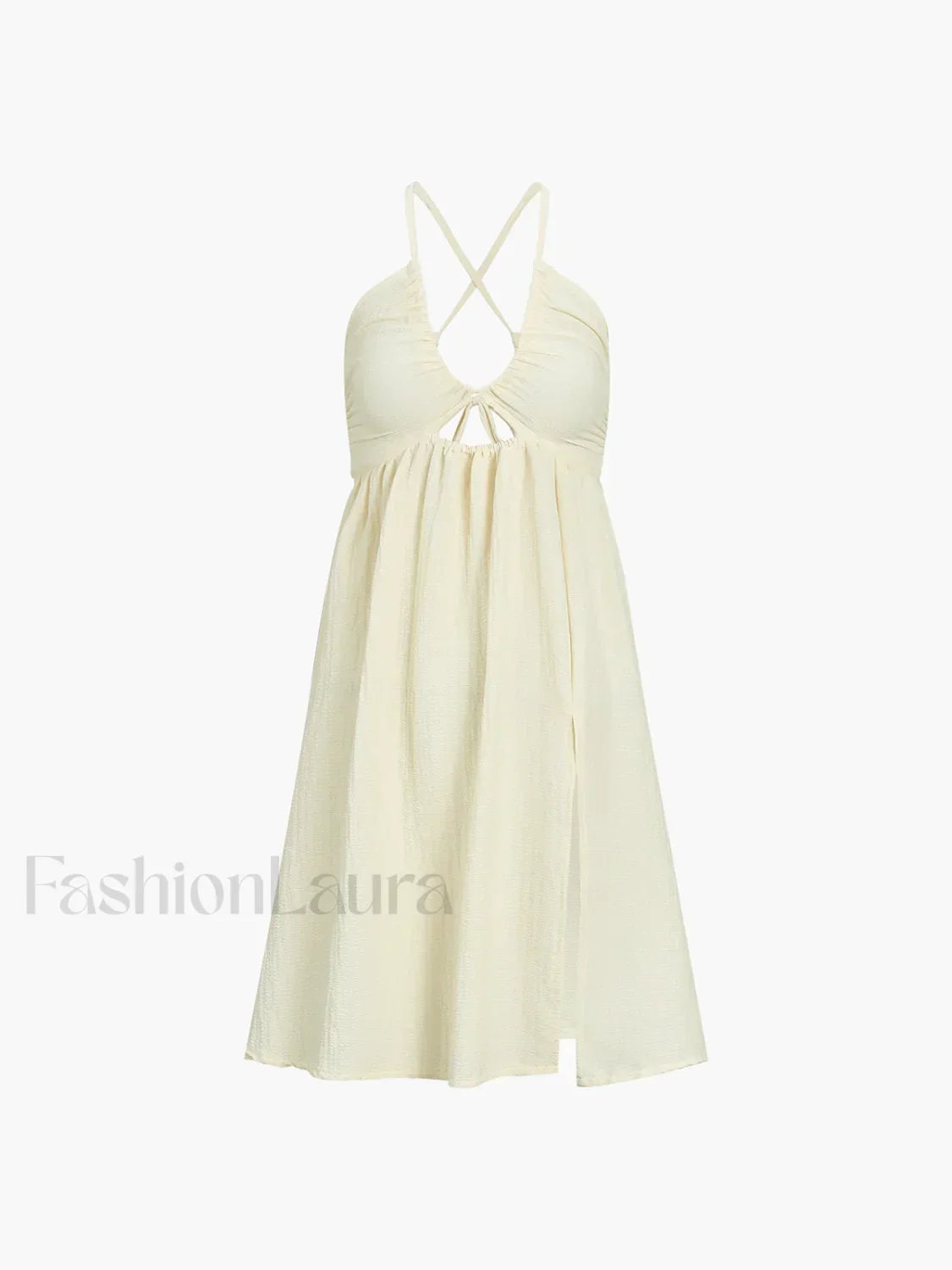 Backless Criss Cross Trendy Split Midi Dress