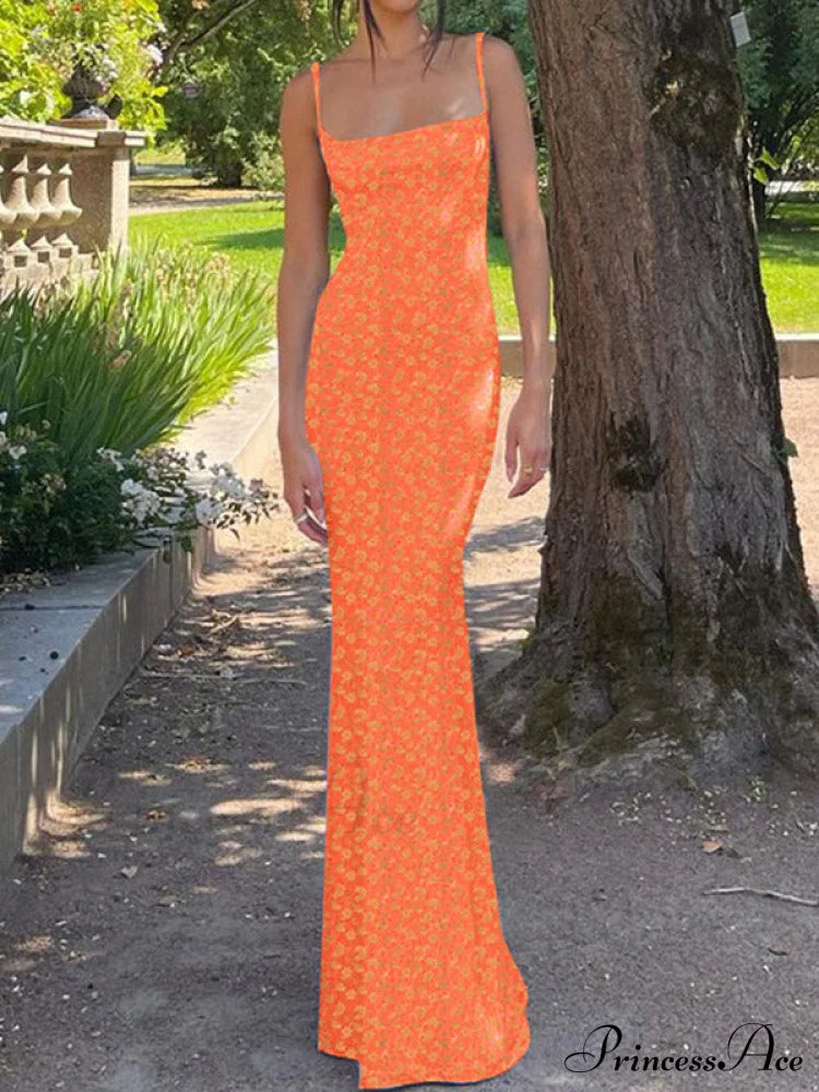 Backless Floral Graceful Mesh Maxi Dress