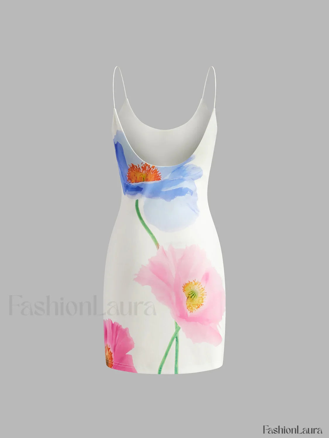 Backless Floral Short Dress