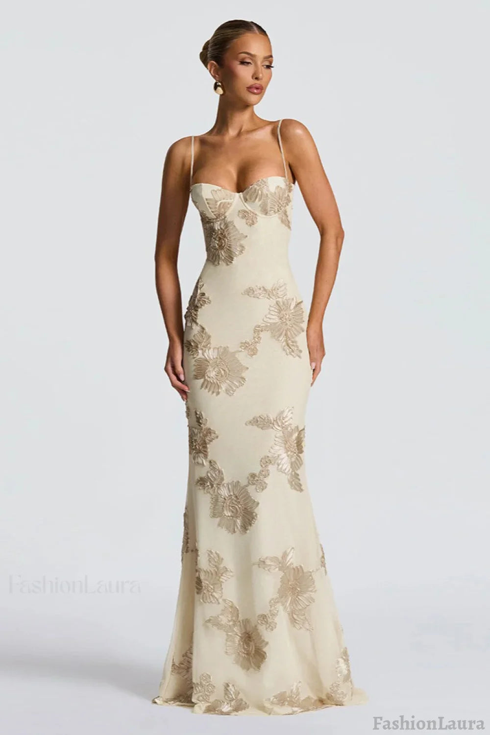 Backless Floral Tie-Up Maxi Dress