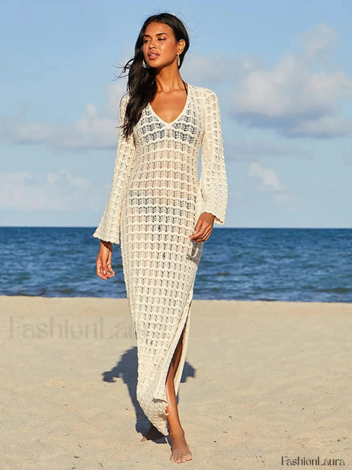 Backless Hollow Out Slit Cut Cover Up