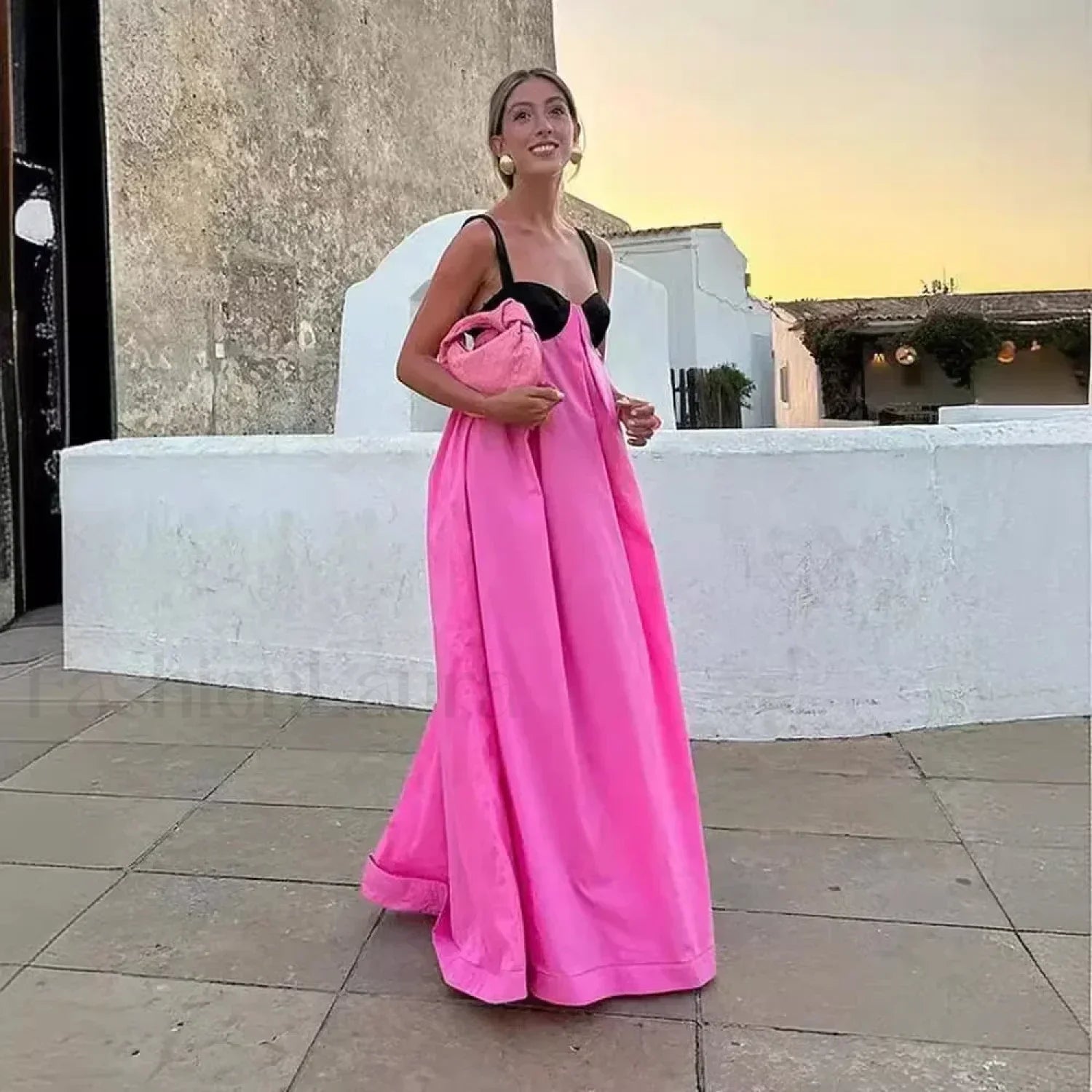 Backless Panelled Slip Maxi Dress