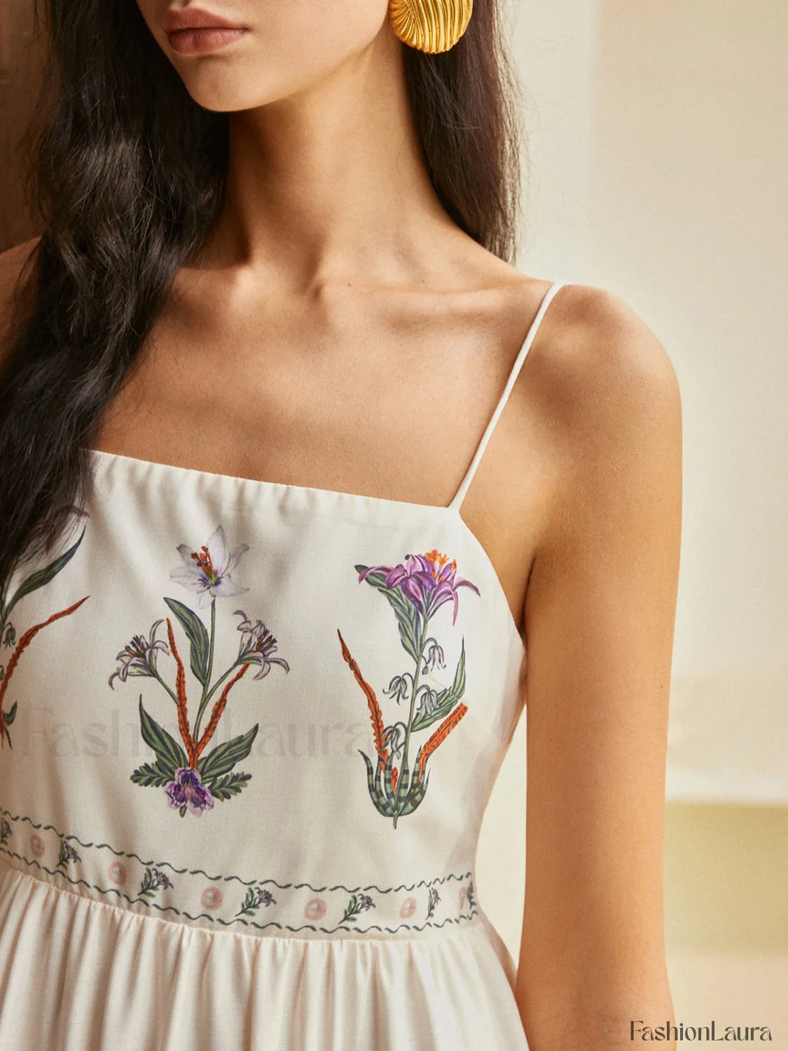Backless Pleated Floral Dress