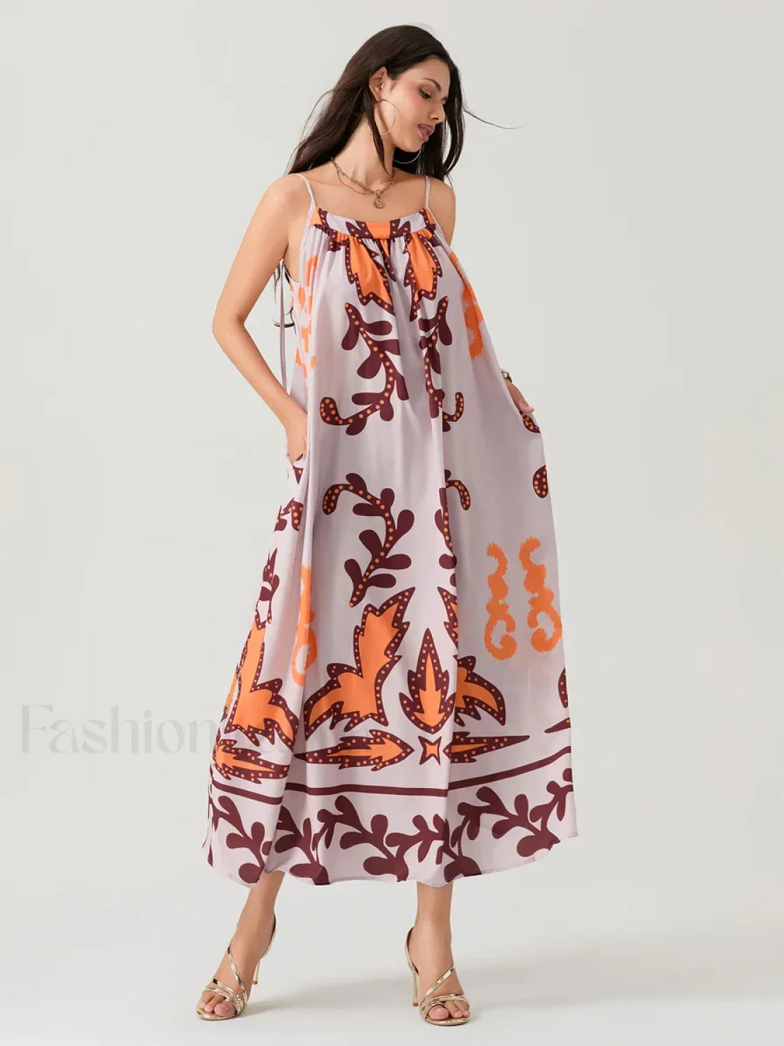 Backless Suspender Boho Dress