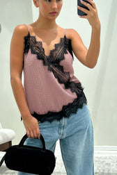 Lace Trim V-Neck Cami Top
