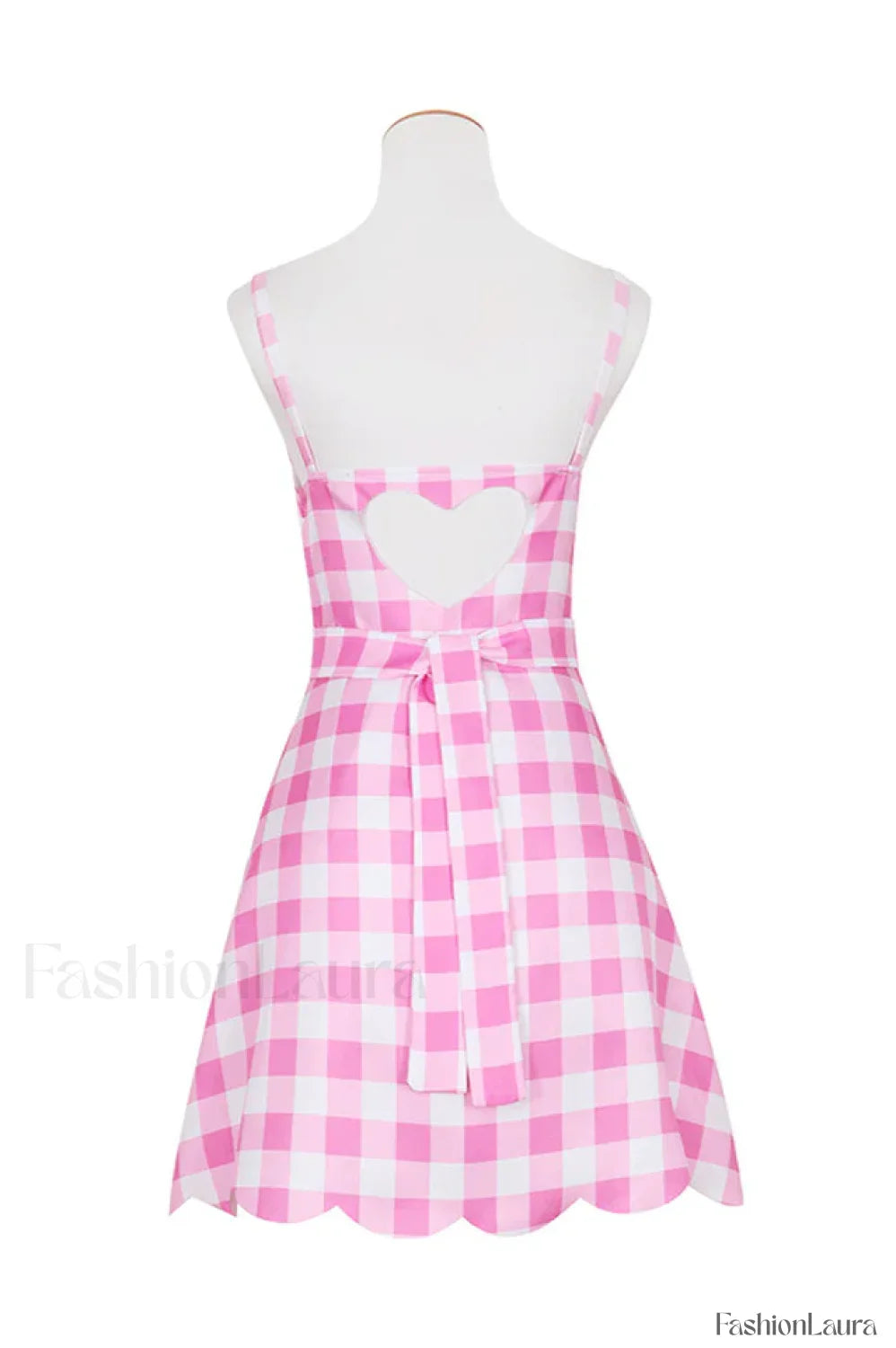 Barbie Movie Margot Charming Pink Plaid Check Dress