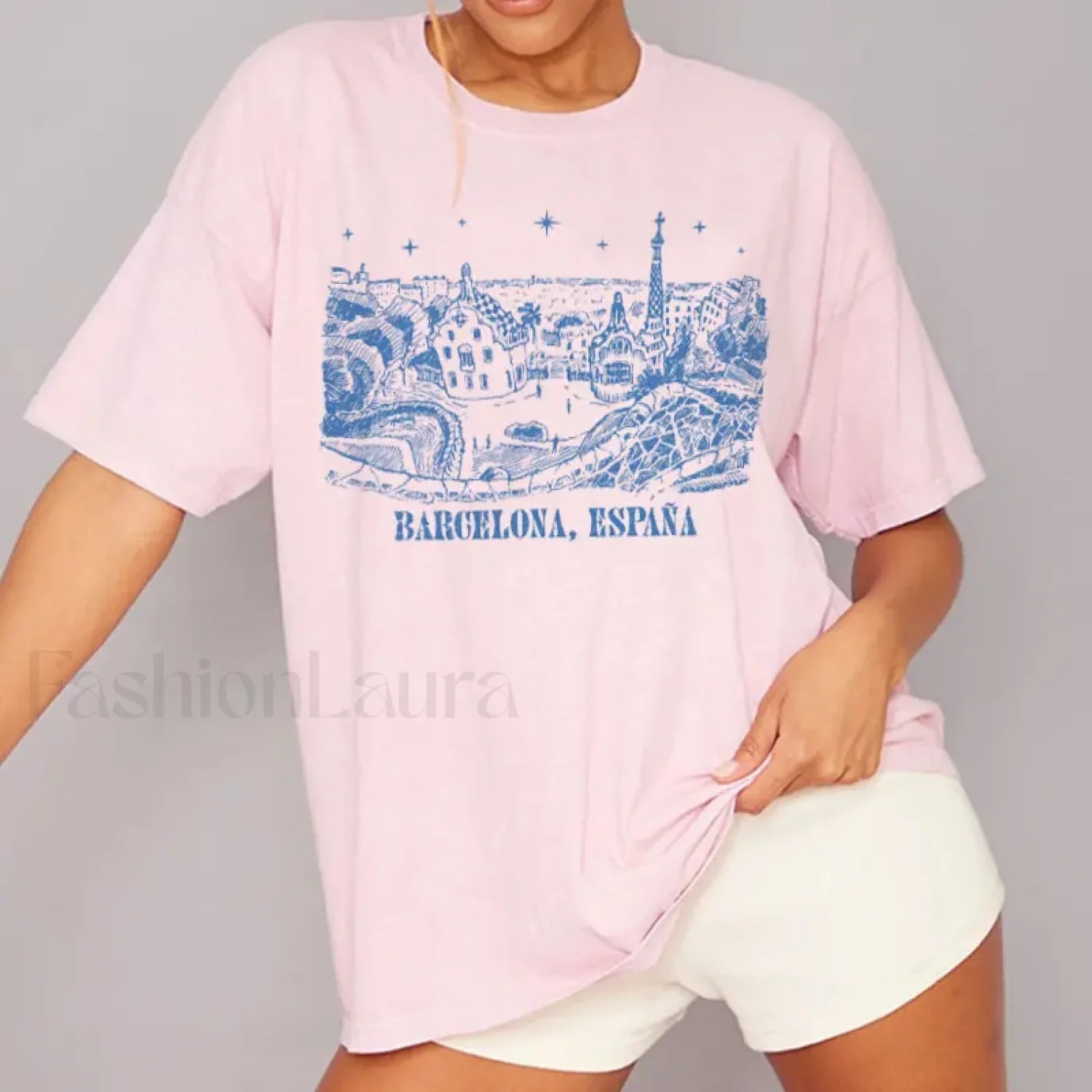 Barcelona Spain Casual Oversized Travel T-Shirt
