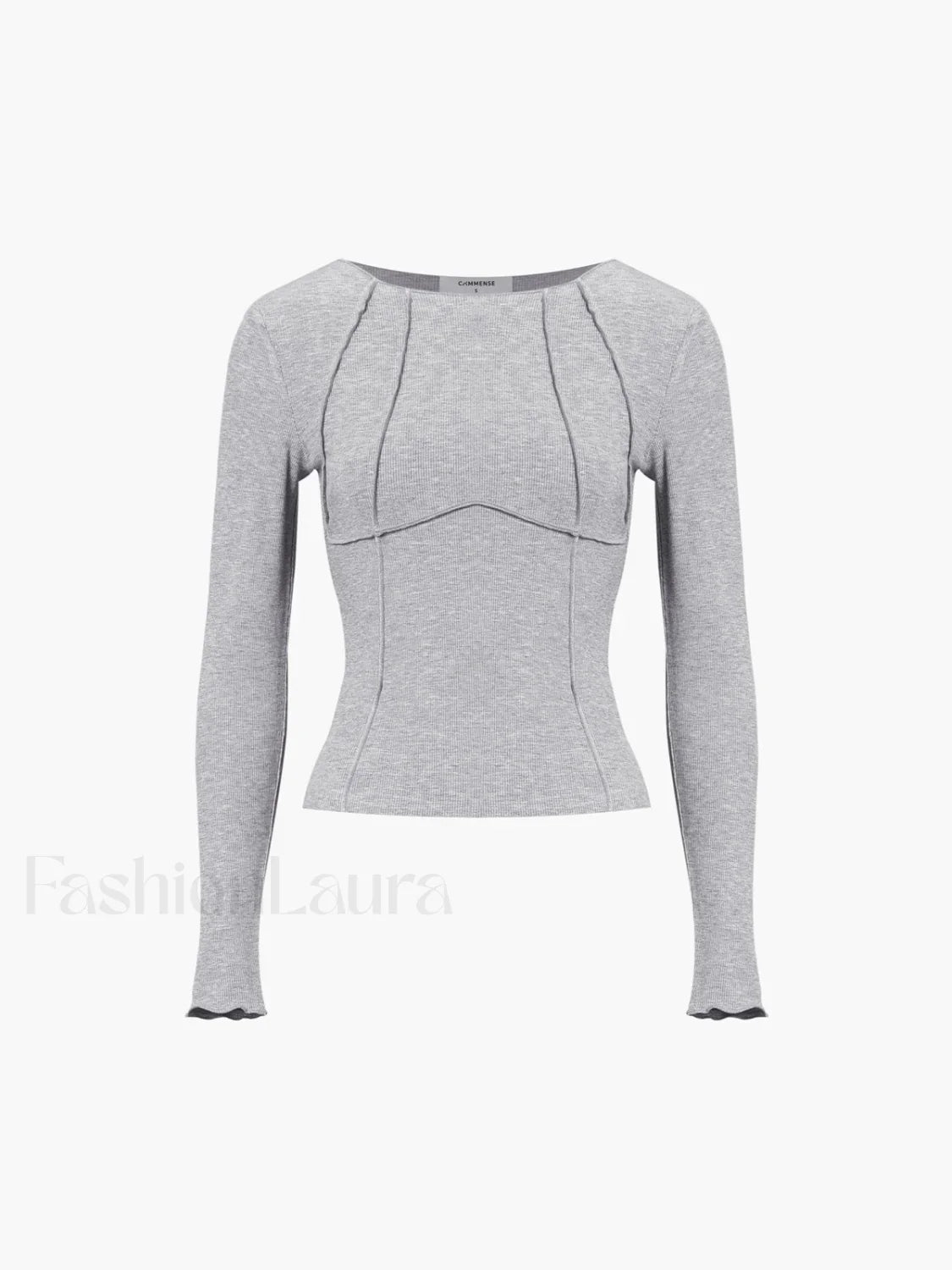 Basic Piping Graceful Long Sleeve Top