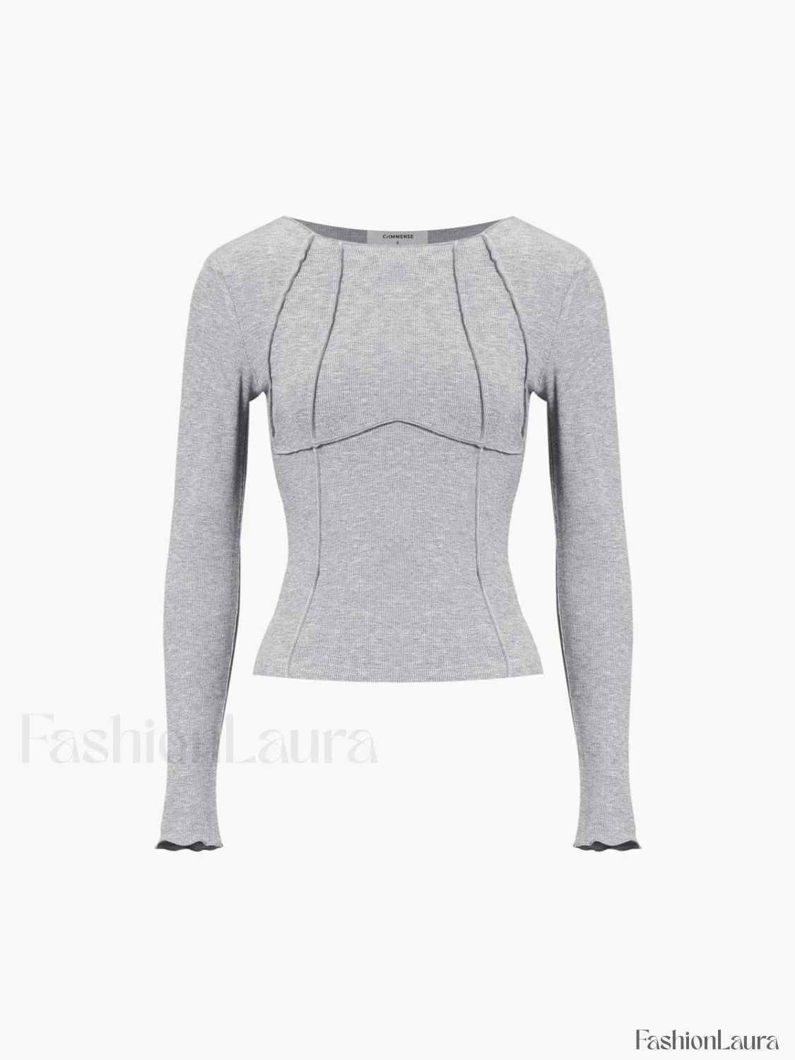 Basic Piping Graceful Long Sleeve Top