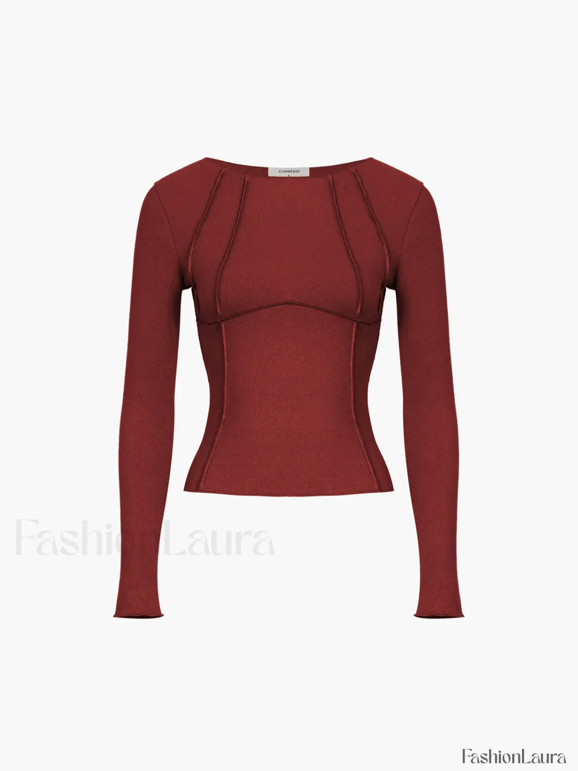 Basic Piping Graceful Long Sleeve Top