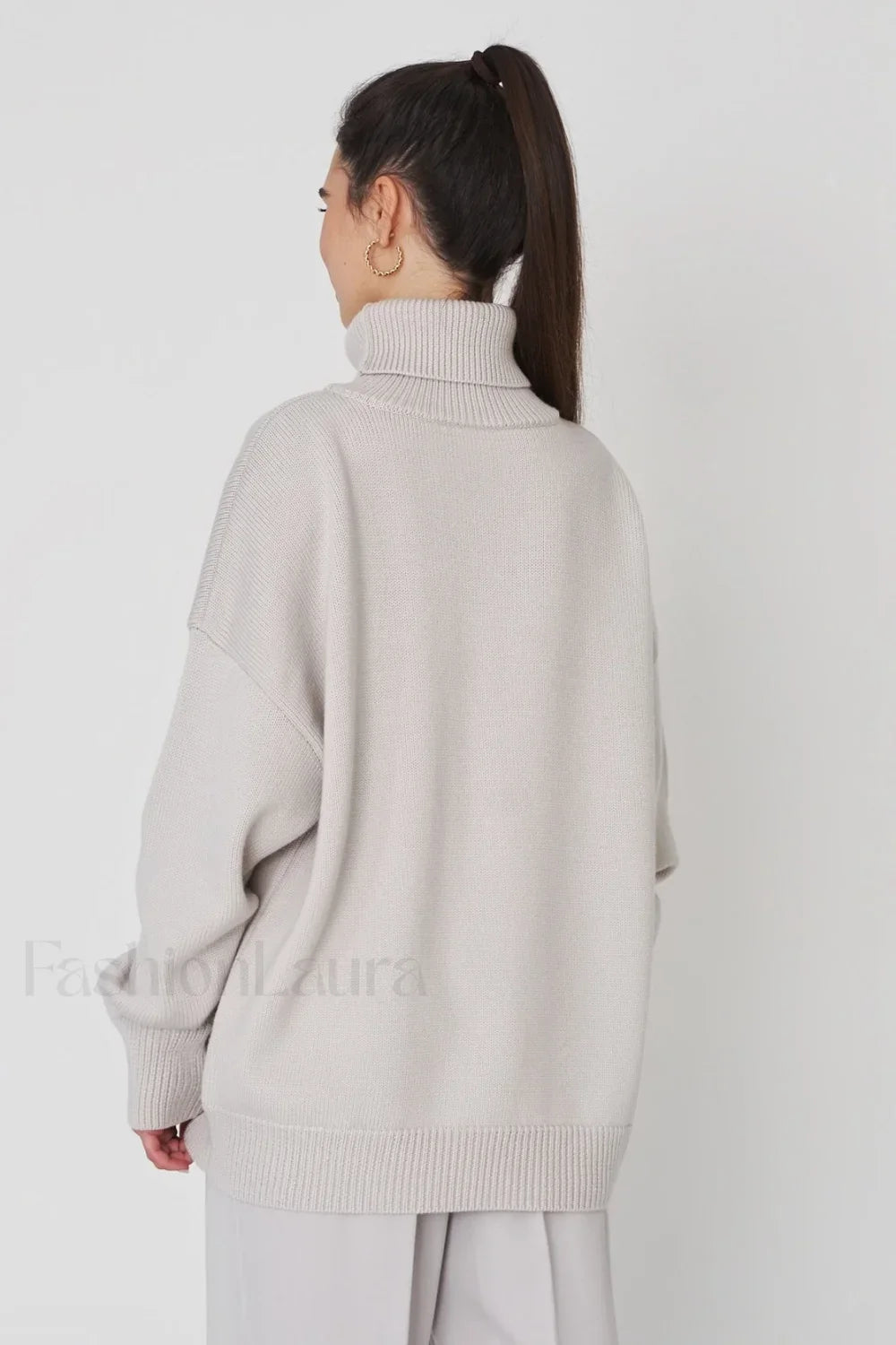 Basic Solid Knit Turtleneck Sweater