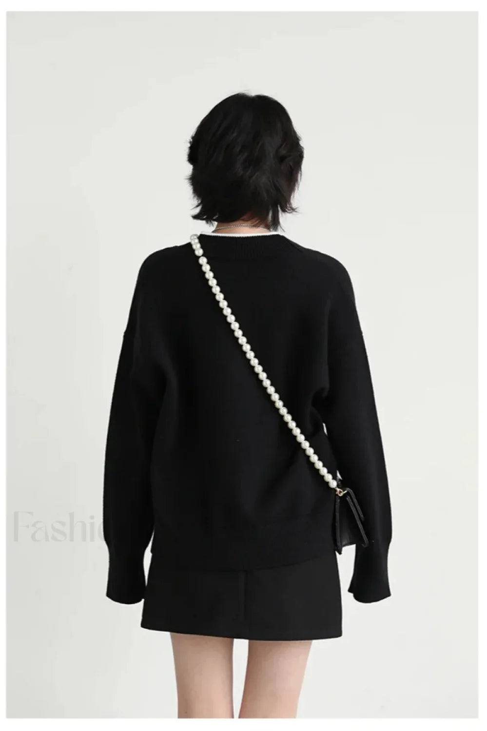 Basic V-neck Loose Knit Cardigan