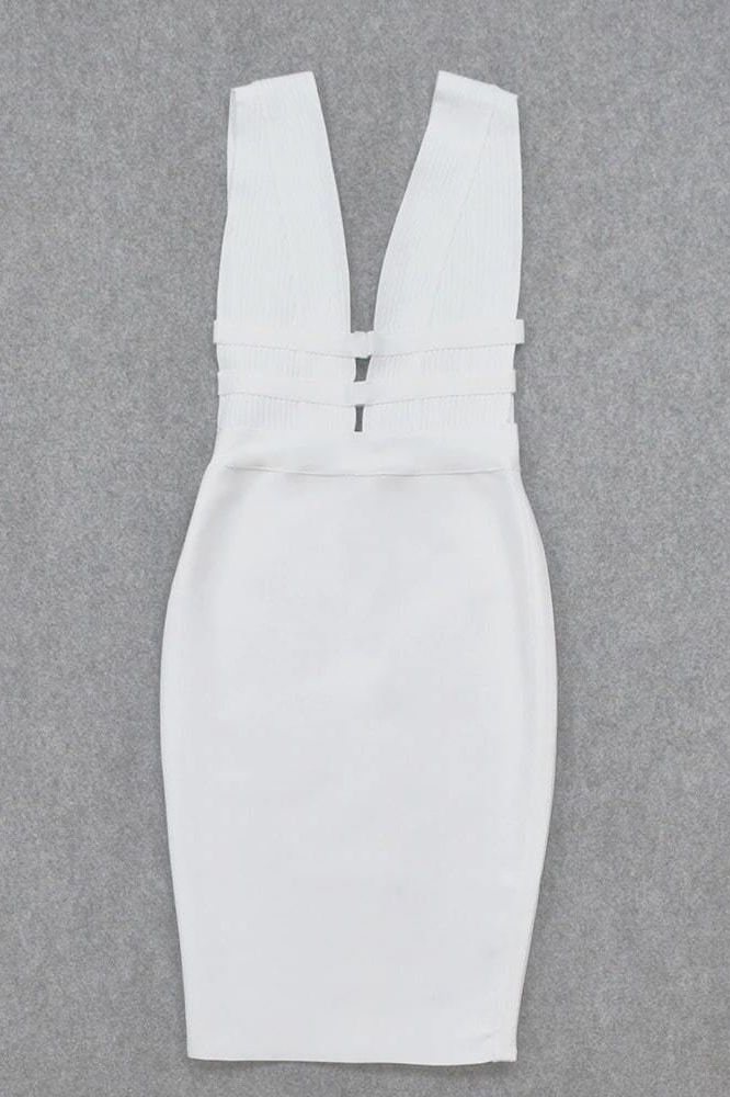 Bay Bandage Dress - White Pearl