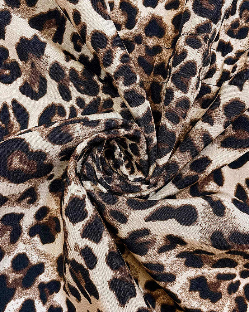 Reversible Hooded Zip Front Leopard Longline Jacket