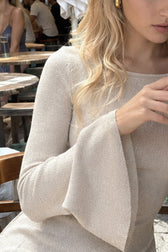 Bell Sleeve Knit Sweater Dress