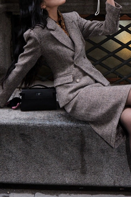 Vintage Office Blazer Two Piece Set
