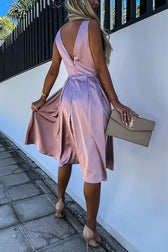 Hold You In My Memory Satin Midi Dress - View 10