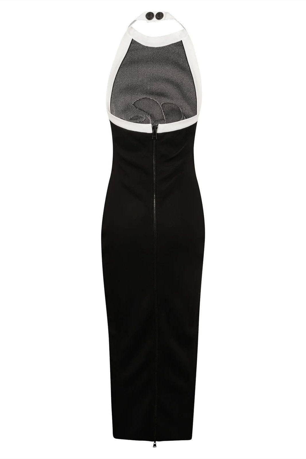 Nina Boutique Halterneck Bloom Knit Midi Dress with Open Back Designer Edit