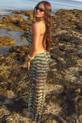 Serpentine Mesh Hem Maxi Dress 2