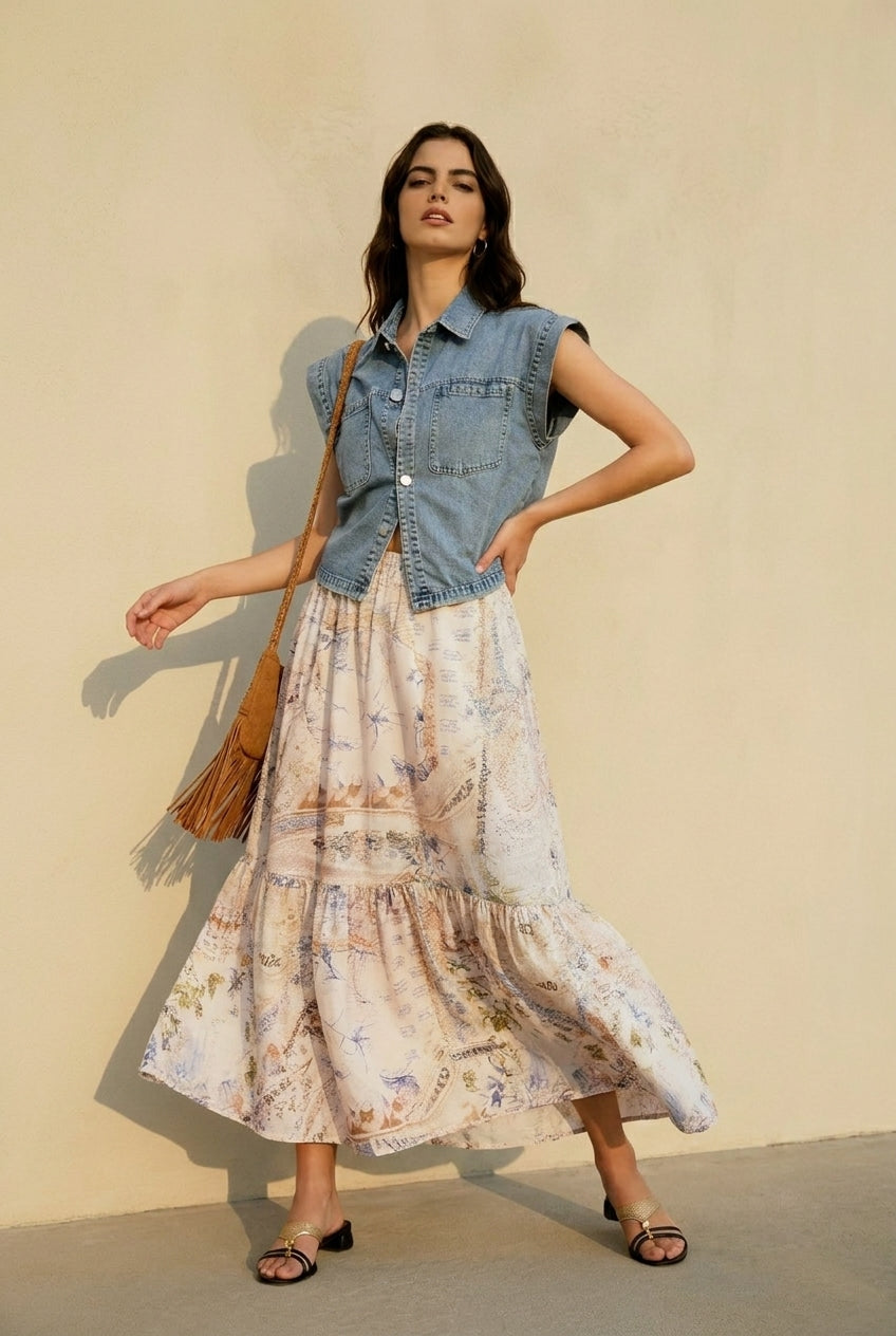 Light Flowy Floor Length Vacation Skirt