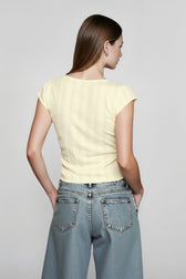 V Neck Lace Crop T-shirts