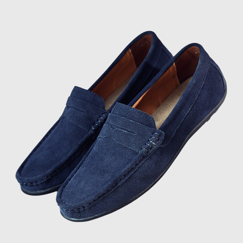 Suede Look Slip On Penny Loafers