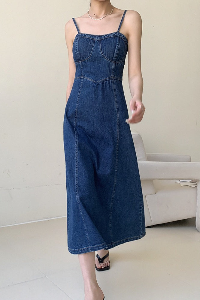 Shaped Fit Maxi Denim Dress