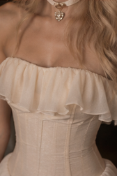 Tiered Chiffon Corset Mermaid Hem Prom Dress
