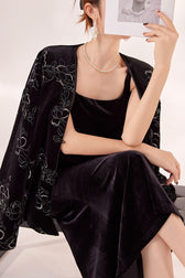 Sexy Velvet Strappy Backless Maxi Dress 7