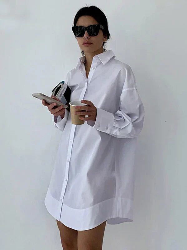 Raquel Elegant Shirt Dress Contemporary Dress for Layered Outfit Styling