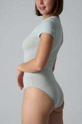 Crew Neck Short Sleeve Bodycon Slim Bodysuit