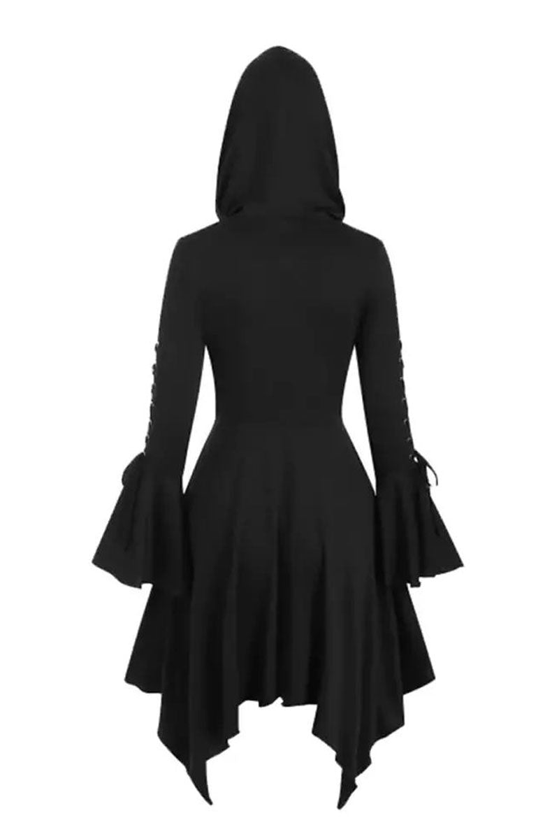 Halloween Party Cosplay Women Costume Medieval Cloak Hooded  Gothic Vintage Dress