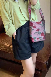 Relaxed Fit Paperbag Waist Shorts