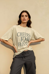 Cotton Oversized Letter Print T-Shirt