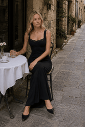 Lace Trim Strapless Bodycon Maxi Dress