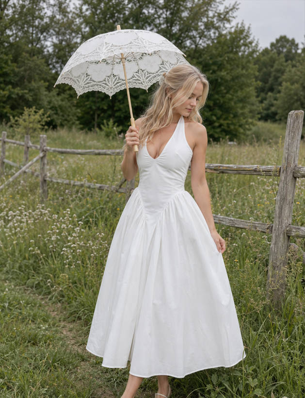 Backless Deep V-Neck Maxi Dress