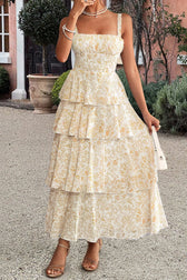 Chiffon Strap Maxi Floral Dress 6