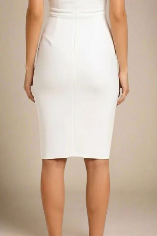 Bea Bandage Dress - White Pearl