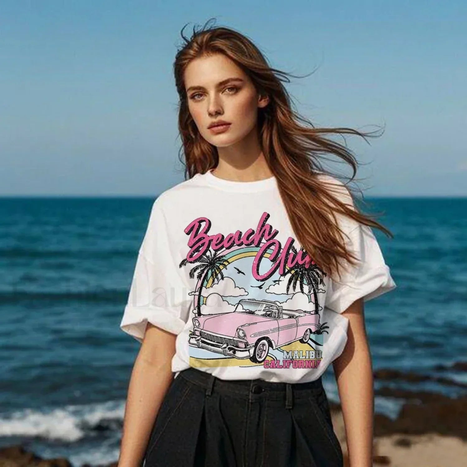 Beach Club Tropical Vacation Graphic T-Shirt