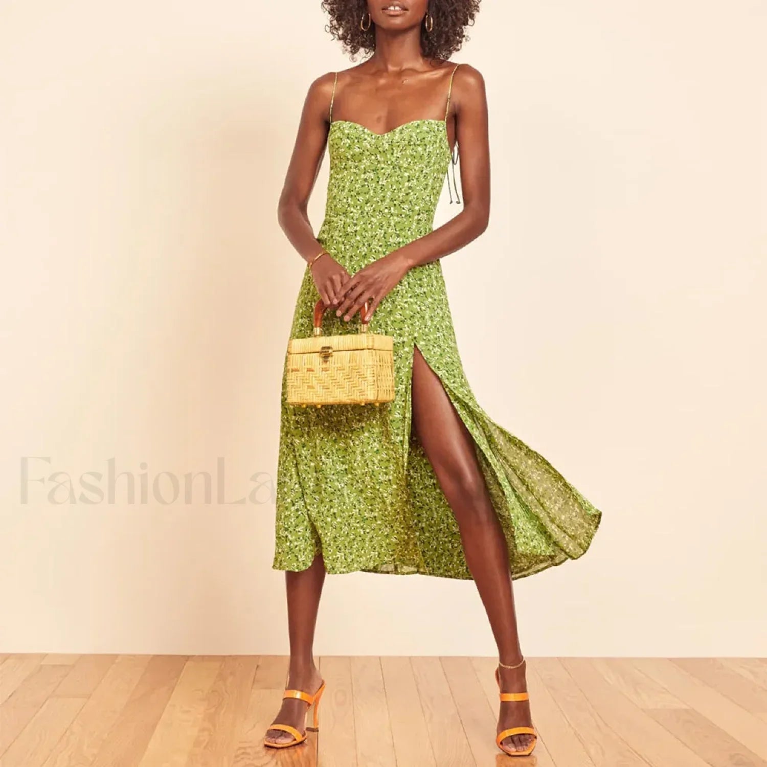 Beach Spaghetti Cotton Floral Dress